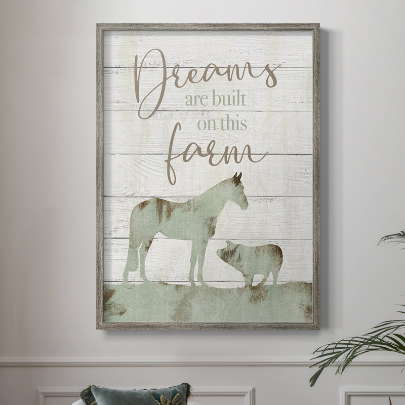 Farmhouse Dreams Framed Print - Solid Wood, 30" H x 24" W