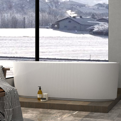 59'' x 30'' Freestanding Soaking Acrylic Bathtub