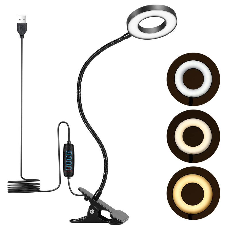 Cadrian Clip On Lamp, Grey