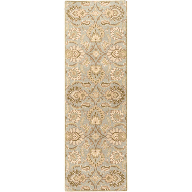Tapis beige en laine touffeté à la main Arden, Tapis de couloir 3 pi x 12 pi