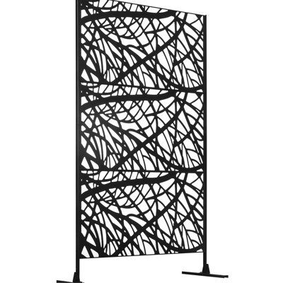 Decorative Outdoor Privacy Screen 6.5ft, Steel See-through For Garden Walkway, Backyard With Branch 6.5ft By , Divider Pattern &