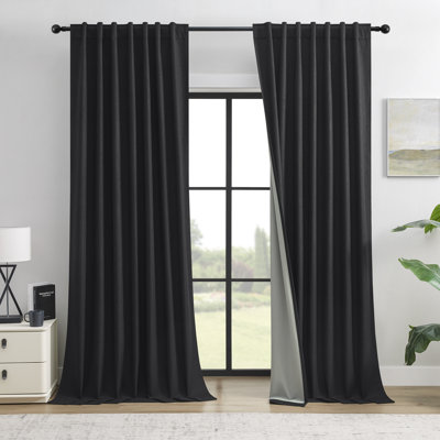 Ensemble de 2 panneaux de rideaux occultant en toile de jute 100% Leming