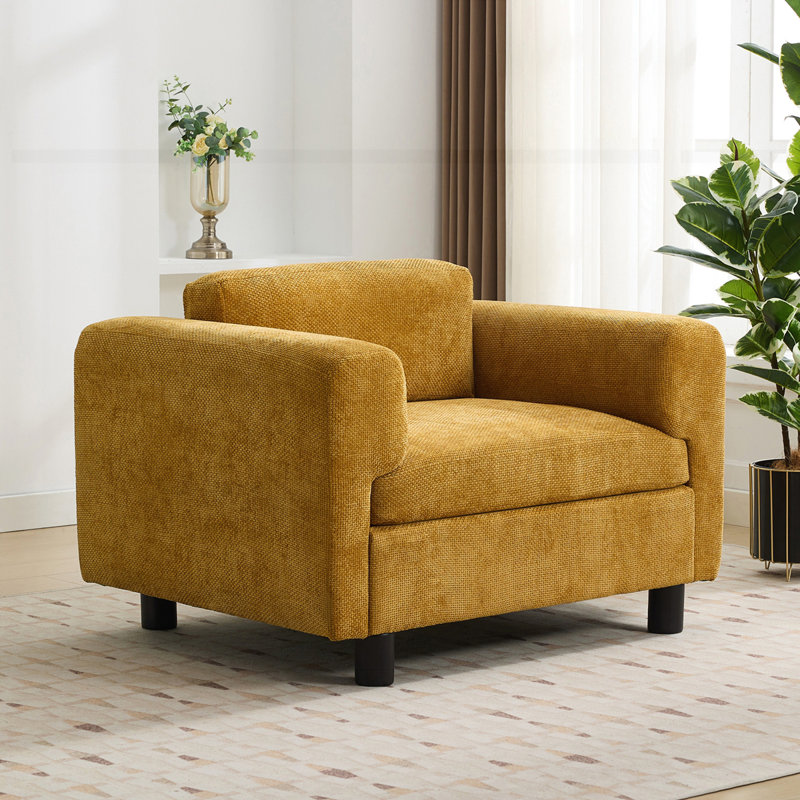 Modern Oversized Armchair Comfy Accent Chair Single Sofa, Blue