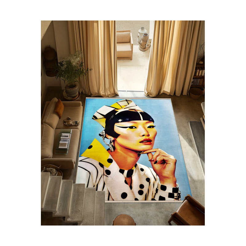 Tapis à motif de franges de la collection Waso, Tapis de couloir 3 pi 3 po x 6 pi 7 po inclus