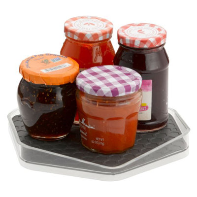 HEXA Low-Wall Lazy Susan - Clear/Dark Gray