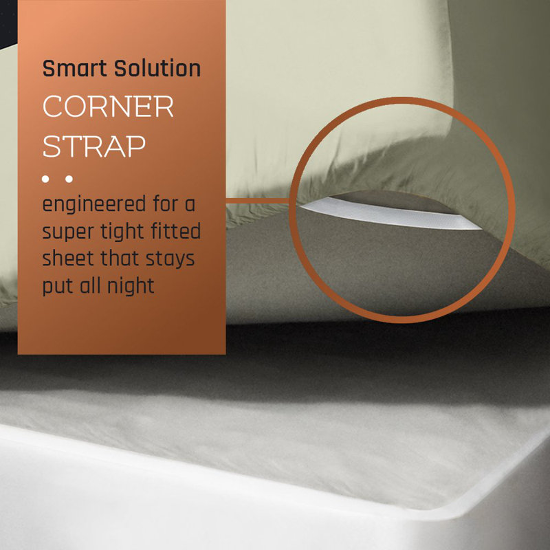Empyrean Bedding Extra Deep Pocket Solid Fitted Sheet, Silver, Split King Fitted Sheet