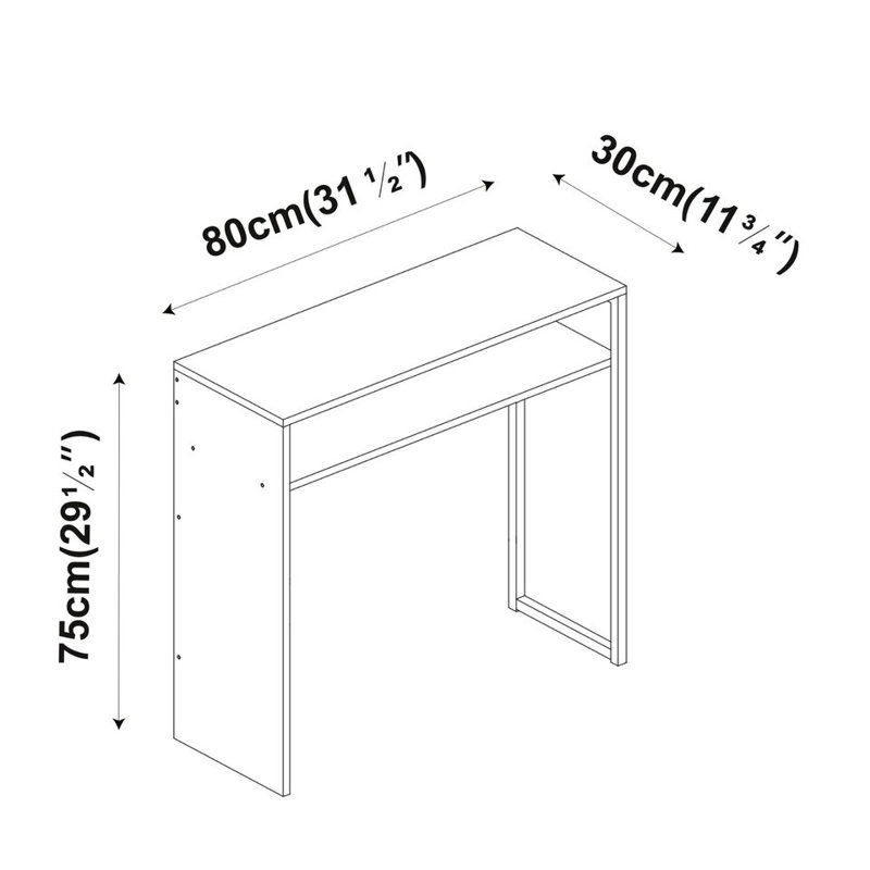 Quess 80cm Solid Wood Console Table, White