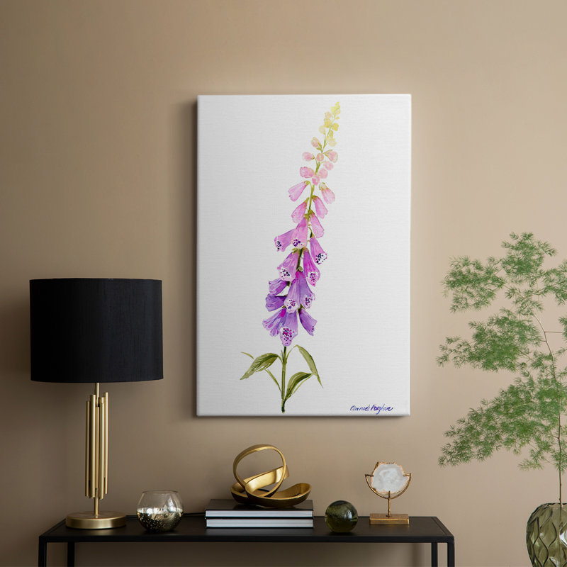 Annie's Foxglove I - galerie tendue sur mesure Cavas, H 18 po x l 12 po