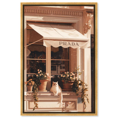 «Cat at the Store Window Canvas» par Art Remedy