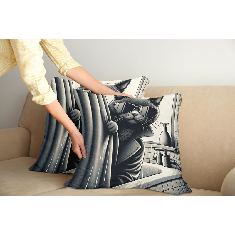 Fabric Reversible Throw Pillow, 16"H x 16"W, Square