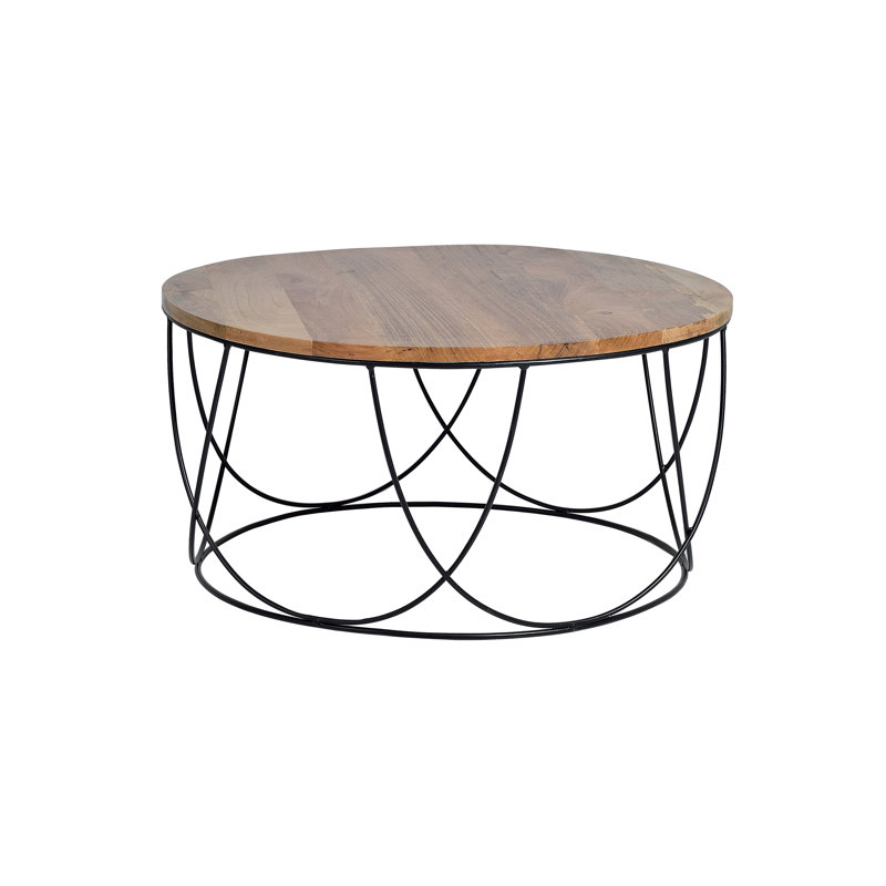 Dudek Solid Wood Drum Coffee Table
