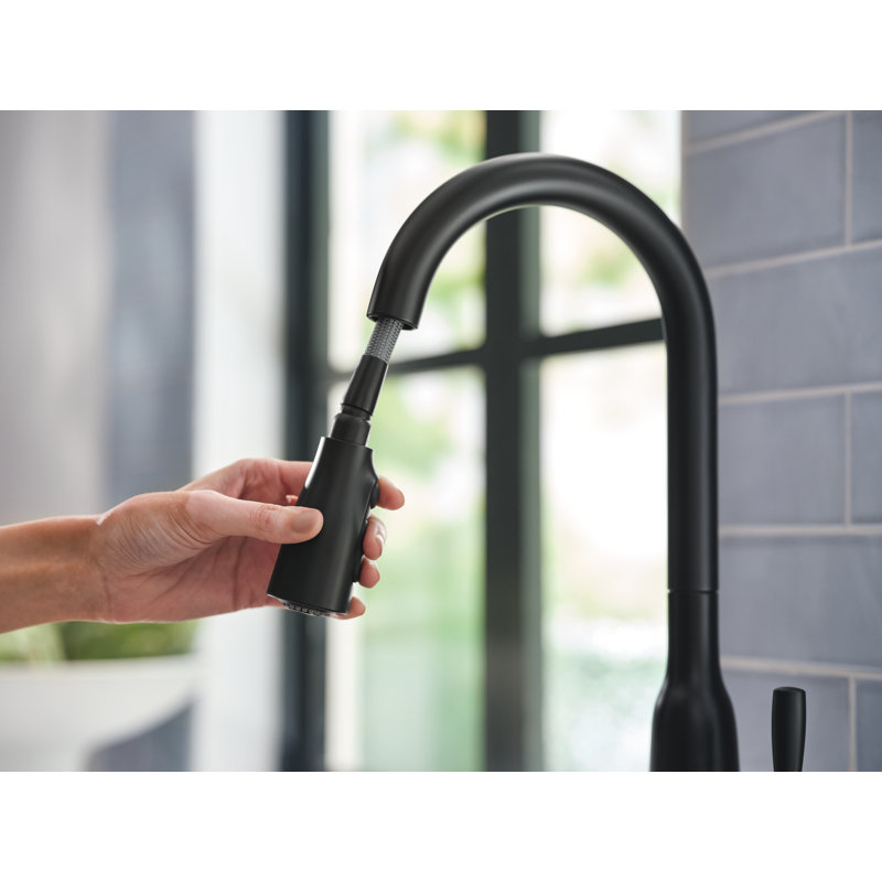 Moen Orevisi Single-Handle Pull-Down Sprayer Kitchen Faucet With Reflex And Power Boost, Matte Black