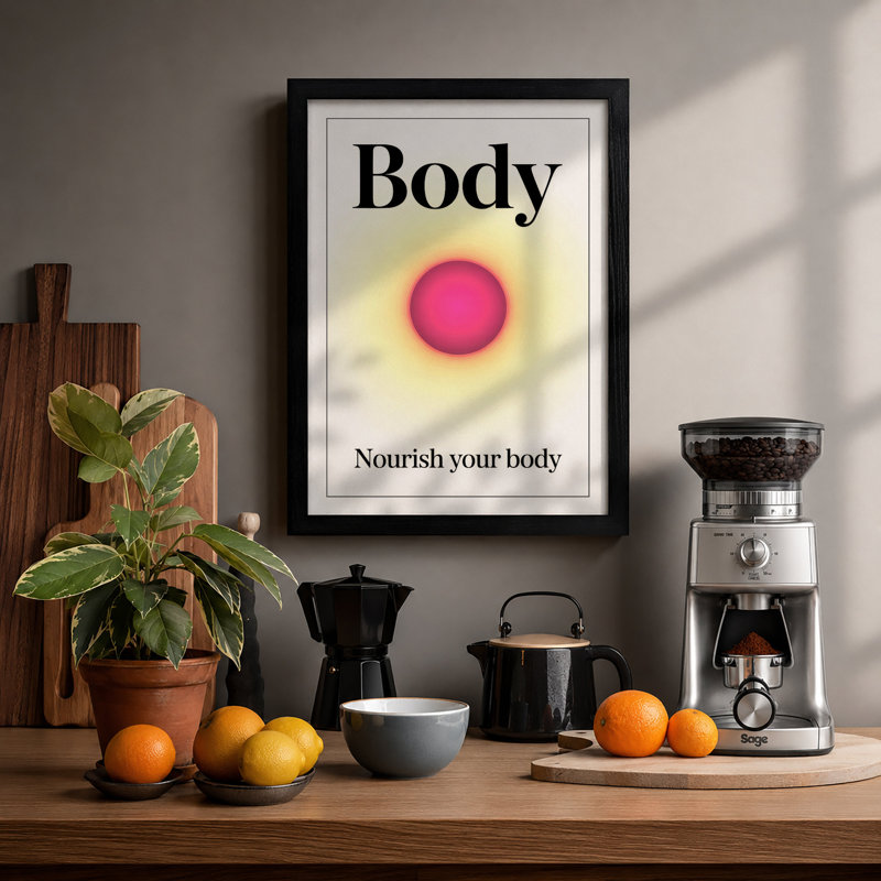 Nourish Your Body Typography - Print, A1 - 84.1 x 59.4 cm, Black
