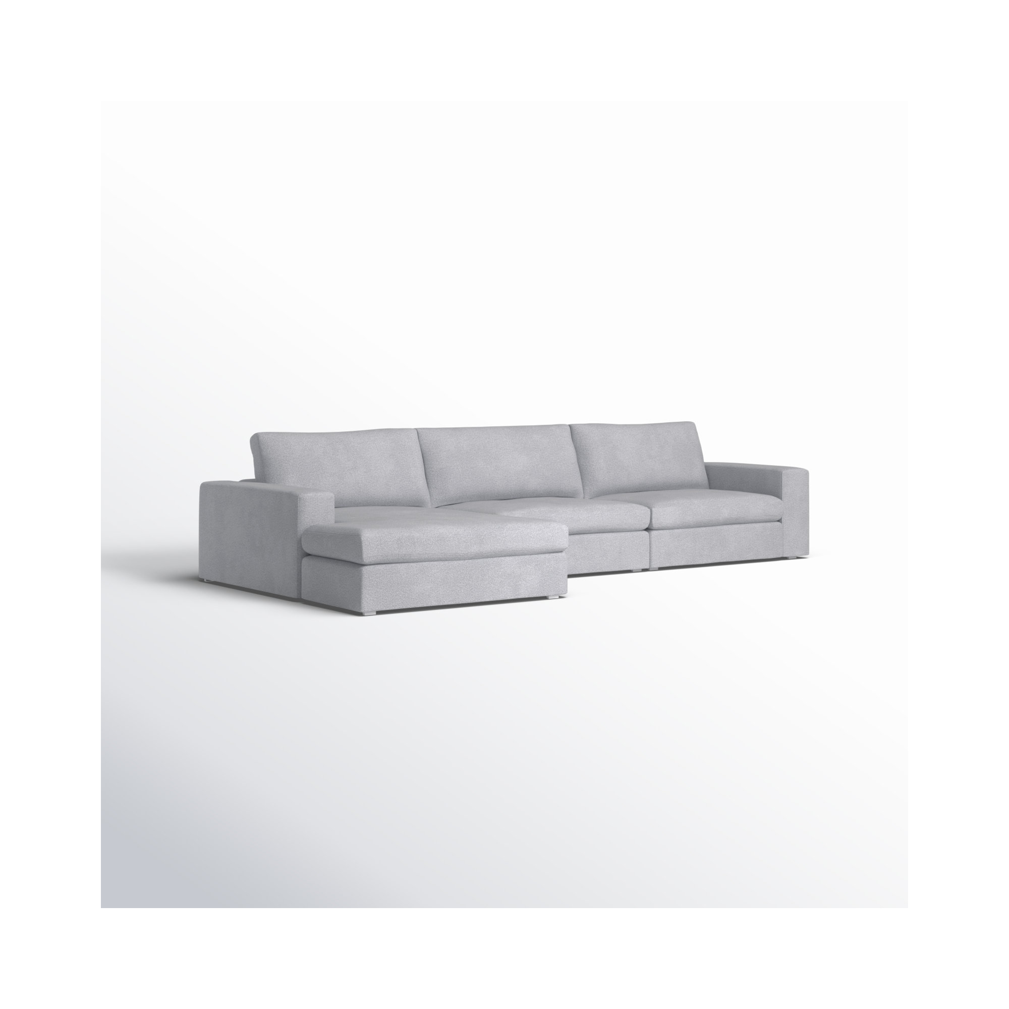 Ojai 3 - Piece Upholstered Sectional, Left Hand Facing, Light Gray Chenille