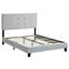 Lit plateforme tapissier gris avec tête de lit, support à lattes de bois, sommier à ressorts, assemblage simple, aucun sommier tapissier requis, lit double d'une capacité de 600 lb Hauteur