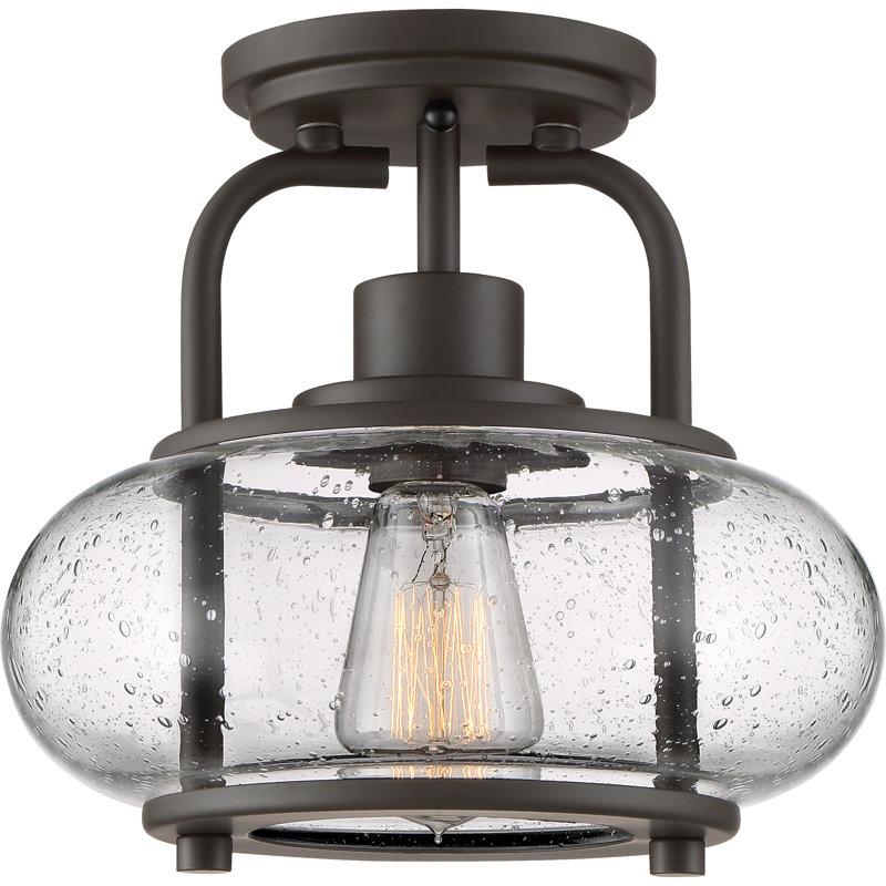Spofford Glass Semi Flush Mount, Oil Rubbed Bronze