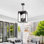Luminaire suspendu d'extérieur à 4 lumières de style lustre en bronze huilé Farmhouse Farmhouse