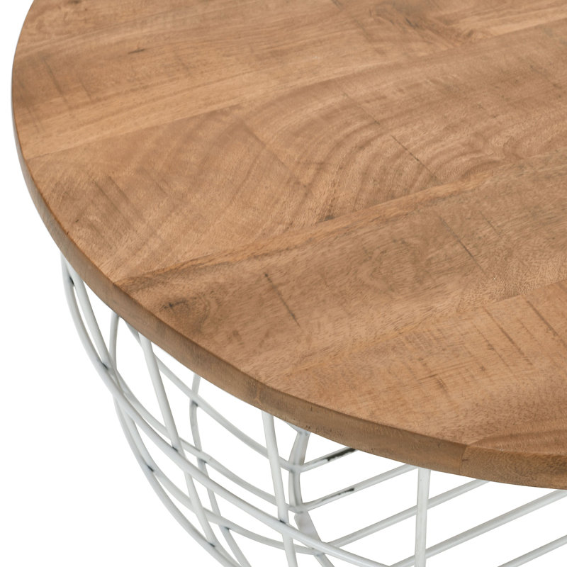 Deaundre Solid Wood Top Nesting Coffee Table, White