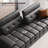 102.4" Mid-Century Lawrence Sofa Faux Leather Oversize Couch with Adjustable Headrest and Seat Depth for Living Room-1161591451