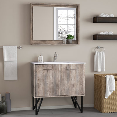 Almaraz 36" Single Bathroom Vanity Set with Mirror