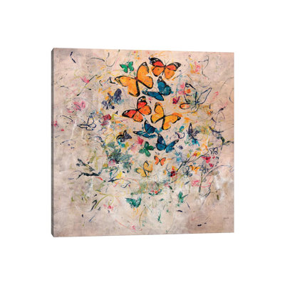 Butterfly Party by Julian Spencer - Wrapped Canvas Painting