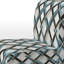 Fauteuil de chambre rembourré blanc et bleu Urban Gridlock Channel
