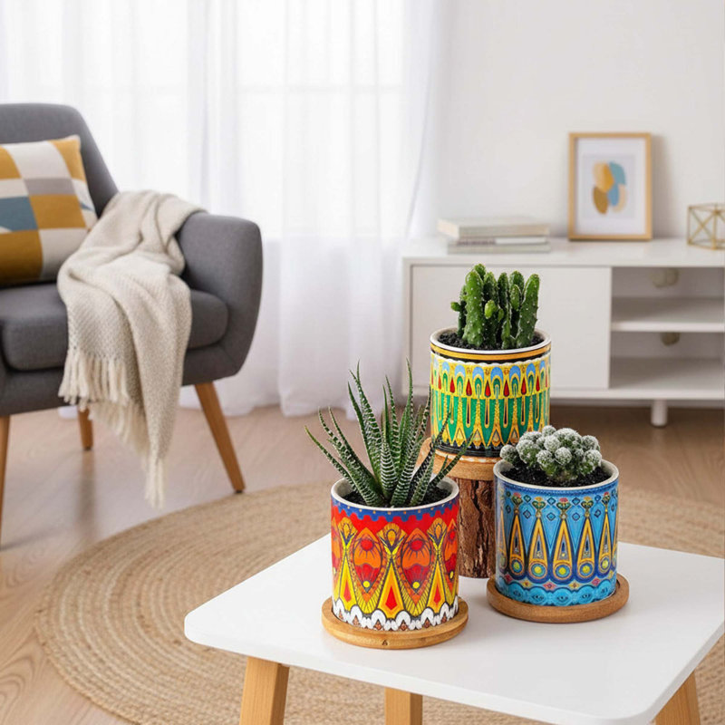 Ensemble de pots en céramique Mandala
