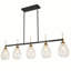 Luminaire pour îlot de cuisine Teandrea à 5 lumières, largeur 47 pouces, or/noir