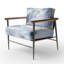 Winter River Snow Charm Landscape IV - Fauteuil rembourré scandinave, fauteuil d'appoint blanc-180812589