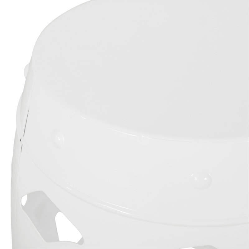 Metal End Table -Large, White