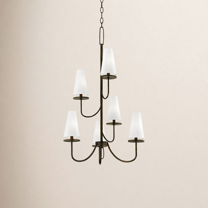 Marcel 6 - Light Chandelier, Textured Bronze