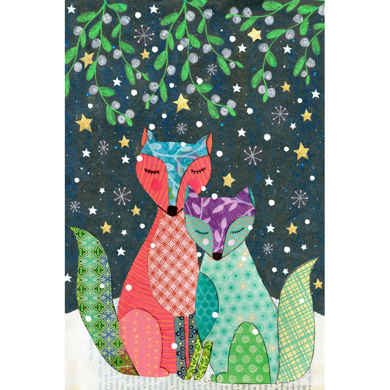 «Winter Foxes» par Vanessa Sascalia, reproduction sur toile tendue, H 24 po x l 16 po x P 1,5 po