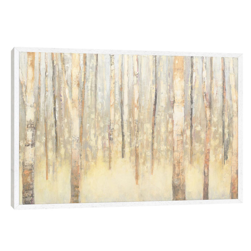 Birches In Winter I by Julia Purinton - Floater Frame Print on Canvas, 66.04 cm H x 45.72 cm W, White Framed