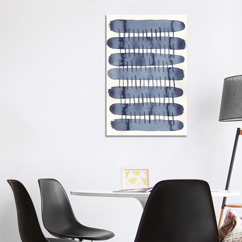 Indigo Stitchy I by Nikki Galapon - Wrapped Canvas Print, 101.6 cm H x 66.04 cm W x 1.91 cm D