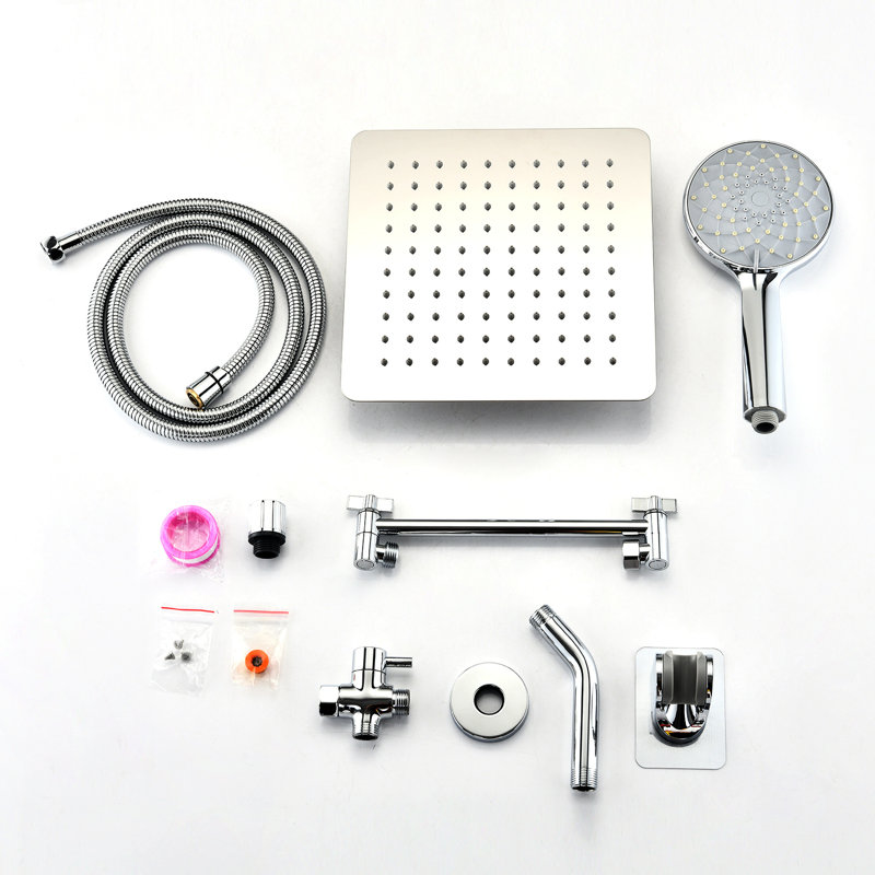 Shower Head With 10 Inch Rainfall & Handheld: 11 Extension, 6 Spray Modes, Leak, Stainless Steel, Wall Mounted, Square Shower, Adjustable Flow Rate 10" : High Handheld, 11" Arm, Self-Cleaning, Leak-,