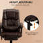 Fauteuil de bureau inclinable à haut dossier, fauteuil de massage à 6 points vibrants avec repose-pieds et télécommande-1216232654