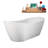 75" Streamline Soaking Matte White Freestanding Tub and Tray With Drain-101698387