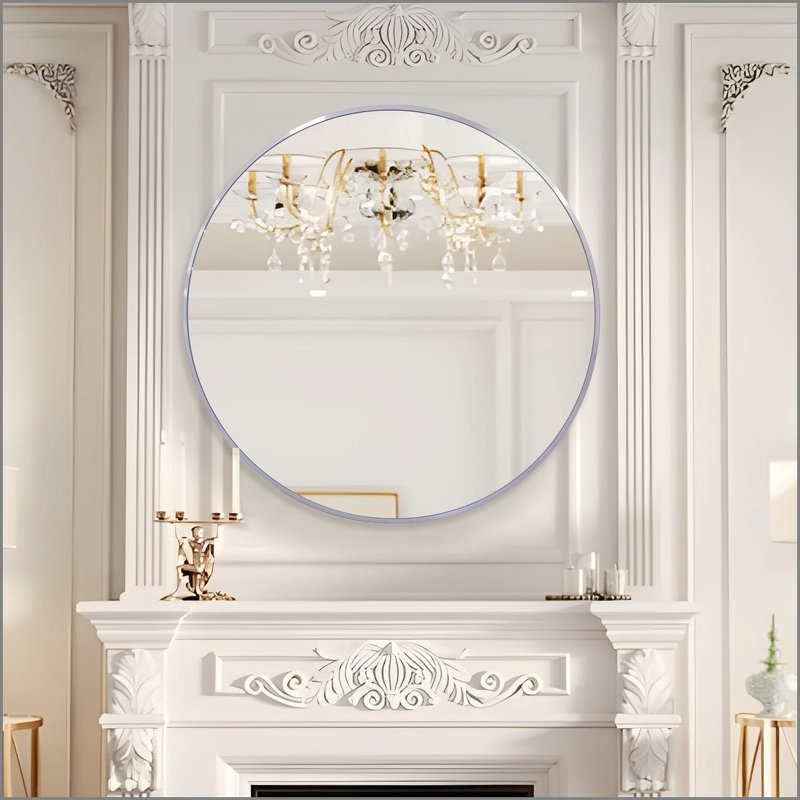 Miroir mural 39 po pour salle de bain, Argent