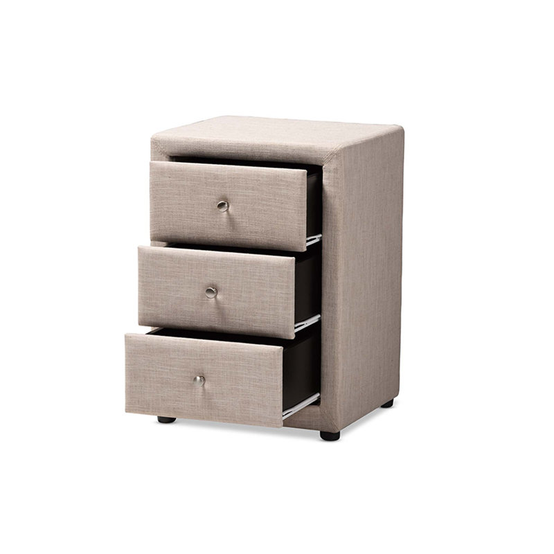 Table de chevet 3 tiroirs Caden Jonesy, Beige