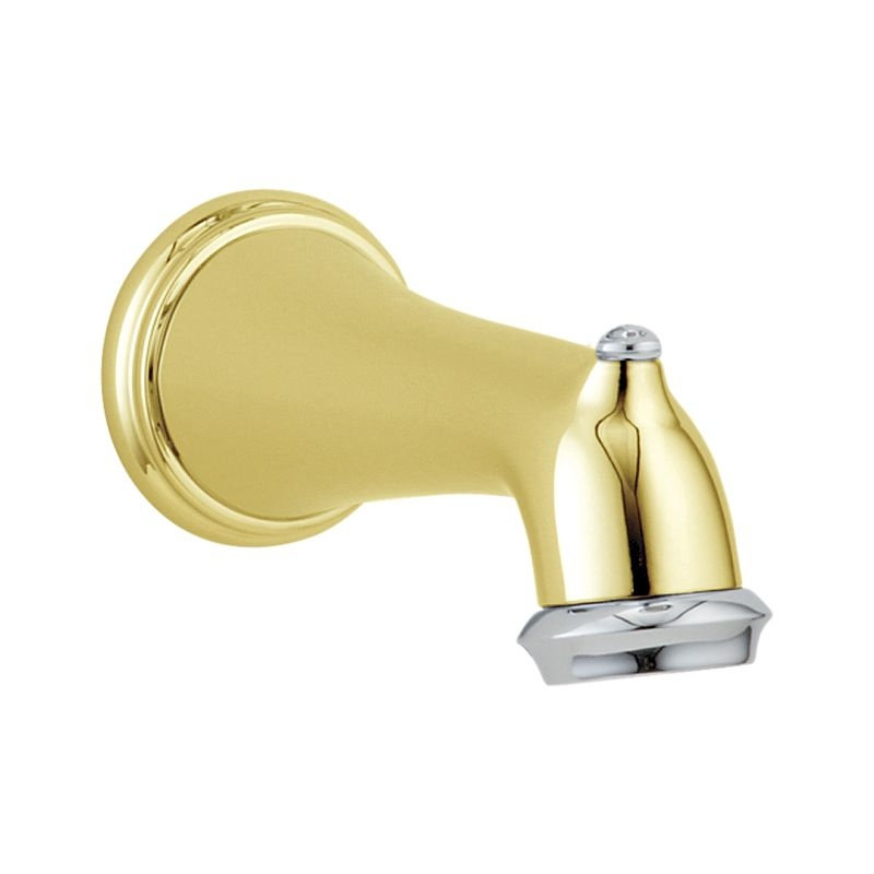 Victorian Wall Mounted Tub Spout Trim, Chrome and Polished Brass