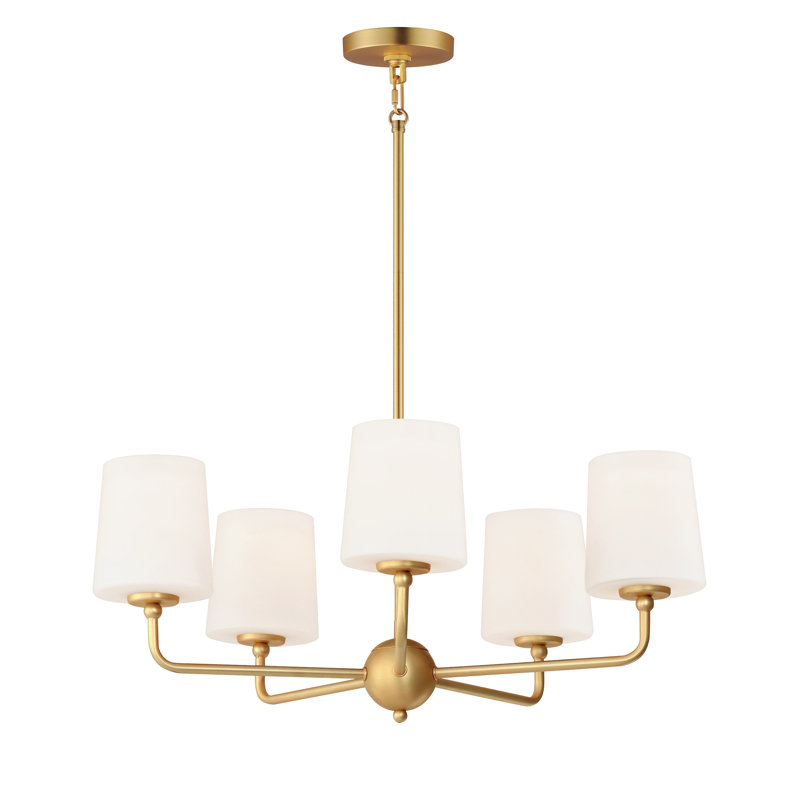Areia 5 - Light Dimmable Classic / Traditional Chandelier, Satin Brass