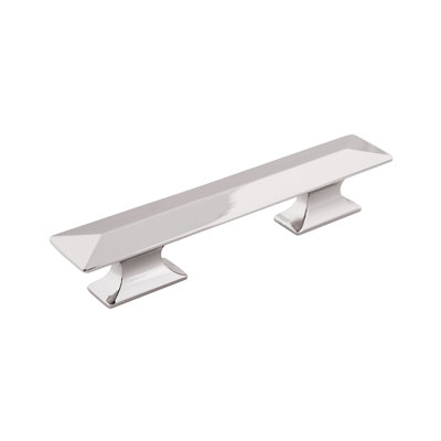Bungalow Collection Rectangular Pull - 3" & 3-3/4" Center to Center Cabinet Pull Polished Nickel - Transitional, Coastal Hardware for Drawers & Cabinets