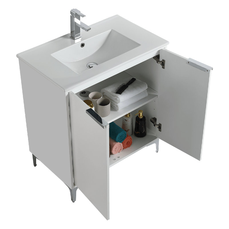 Ensemble de meuble-lavabo simple 30 po Dashae, Chrome poli