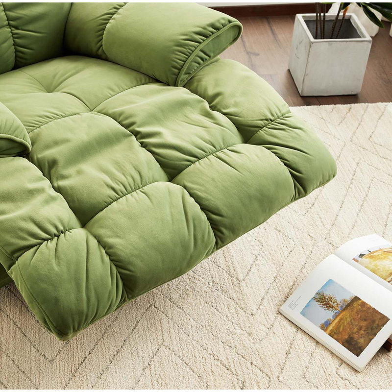 Adyen 43.5"W Oversize Upholstered Recliner, 360° Swievel, 30° Rocking, Green, Manual - Handle / Lever