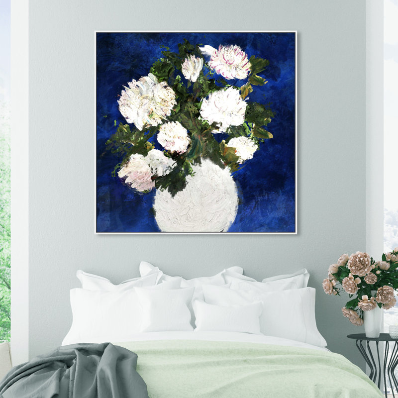 " Dripping Roses " Painting Print, White Framed, 41" H x 41" W x 2" D