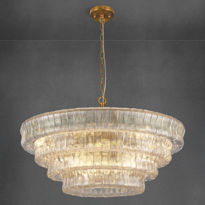 Lustre rond à gradins 8/12 lumières 24 "/ 36" à gradins avec verre Ribble