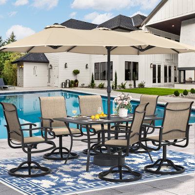 13 ft Double-Sided Patio Umbrella Market Umbrella with Stand