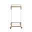 Table d'appoint dorée, table de canapé en acrylique, table en forme de C en verre avec base en métal pour le salon, la chambre à coucher, le balcon, la maison et le bureau