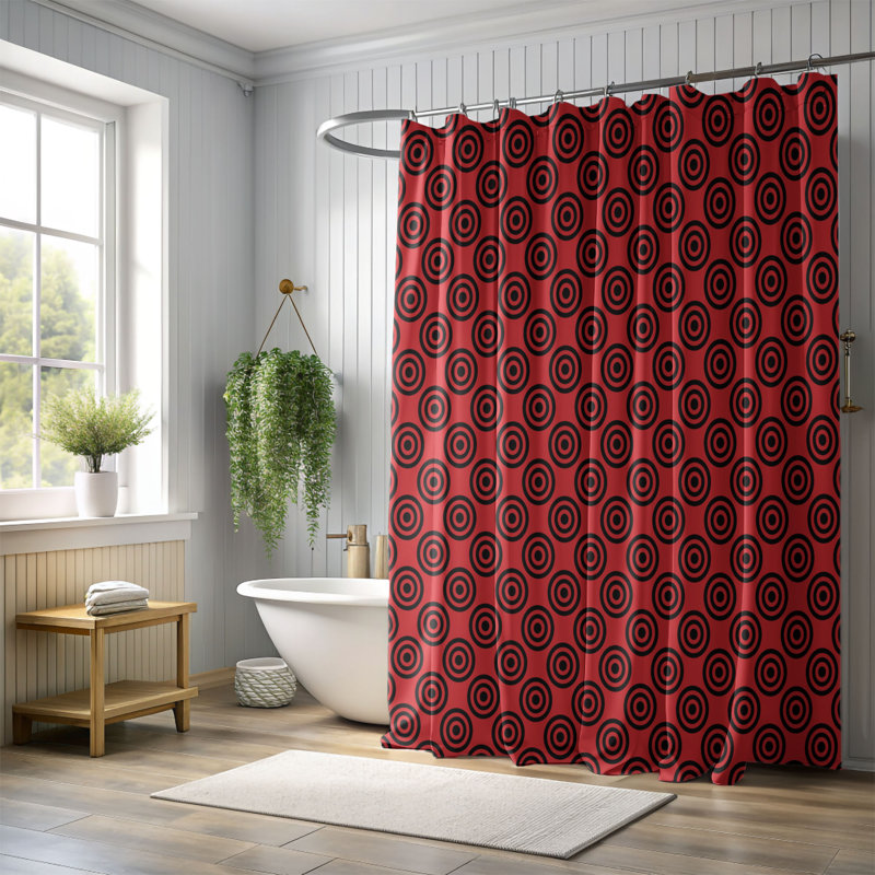 Rideau de douche Red Dots - Premium, H 74 po x l 71 po