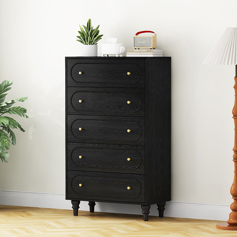 5- Drawer Accent Chest, Black